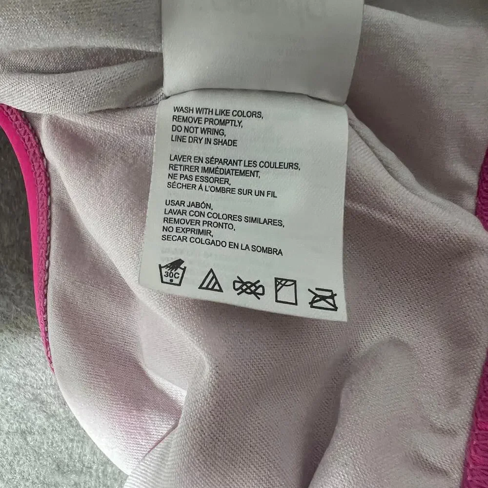 Speedo Girls Size 14 Pink Orange White Colorblock Racerback One Piece Swimsuit